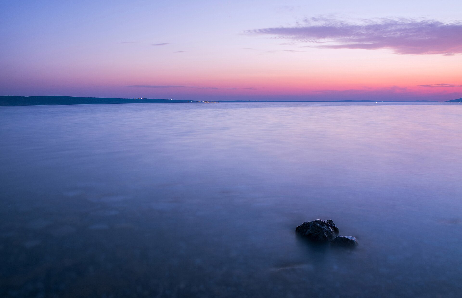 Long exposure at sea sunset in Paklenica