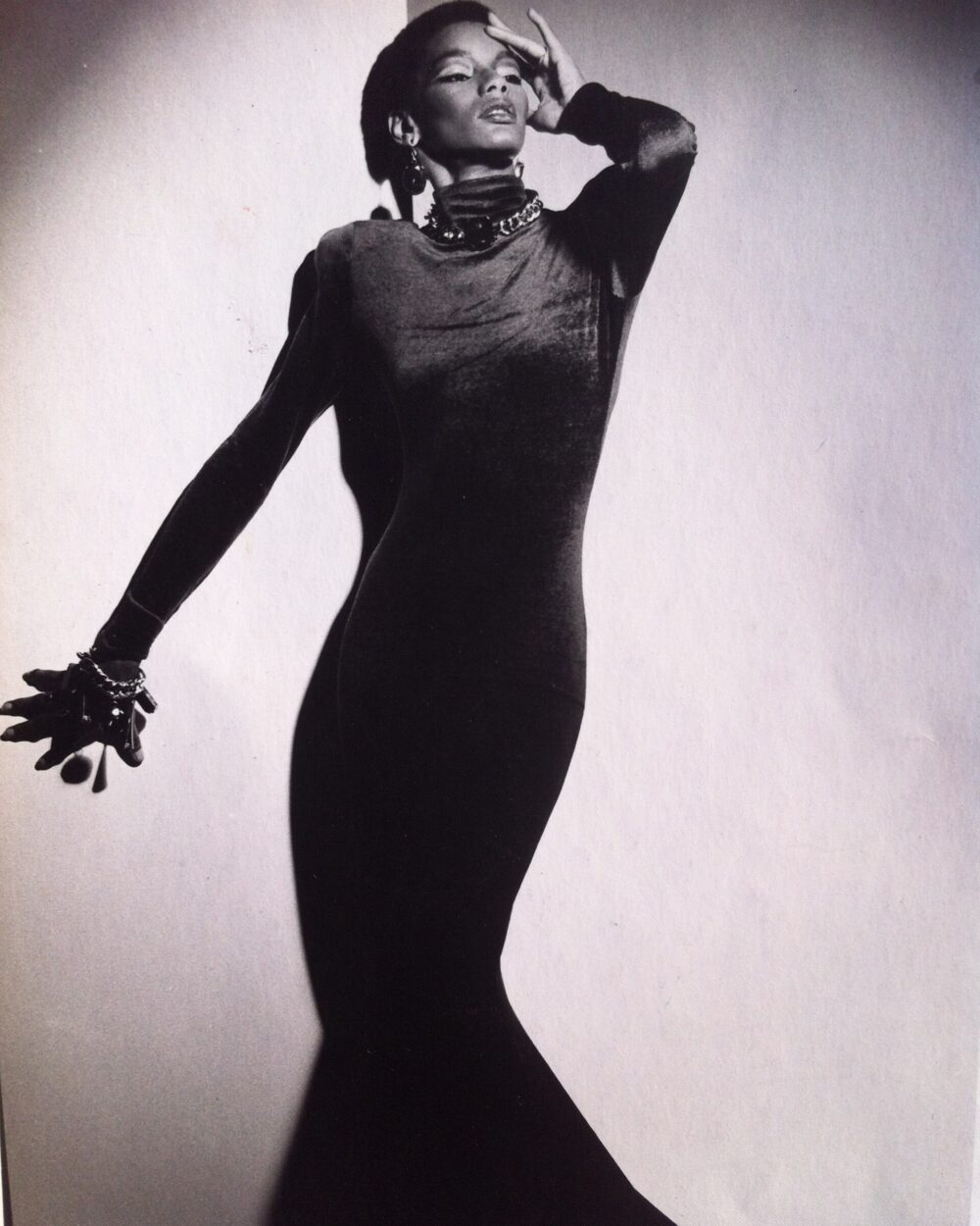 American fashion model Renée Gunter modeling haute couture in Paris circa 1970s